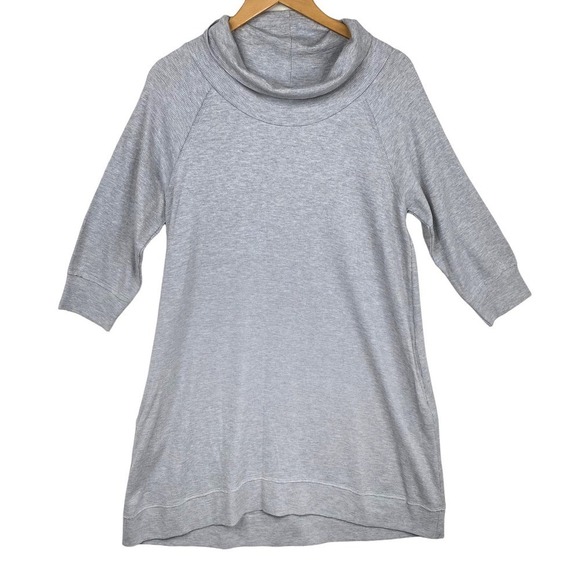 SouthCott Light Gray Turtleneck Long Sleeve Knit Sweater Dress Size Medium - Picture 1 of 7